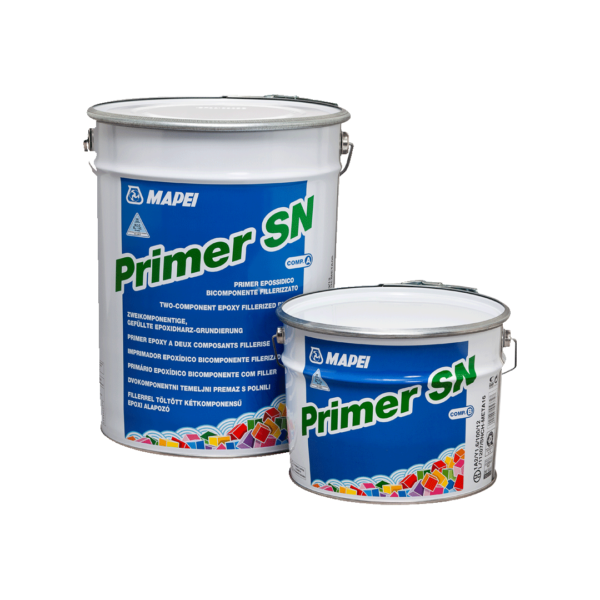 PRIMER SN (KIT A+B) - Primer epossidico bicomponente fillerizzato, conforme agli standard alla tenuta gas Radon