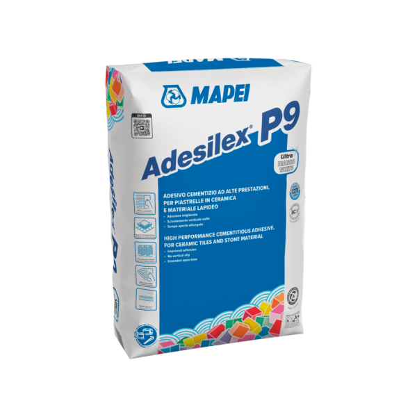 ADESILEX P9 (5KG) - Adesivo cementizio ad alte prestazioni a scivolamento verticale nullo per piastrelle ceramiche e materiale lapideo.