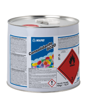CONSOLIDANTE 8020 (10Kg) - Consolidante a base di polimeri in solvente di tipo reversibile, per il restauro conservativo e il consolidamento di supporti lapidei porosi, intonaci di calce e strati pittorici.