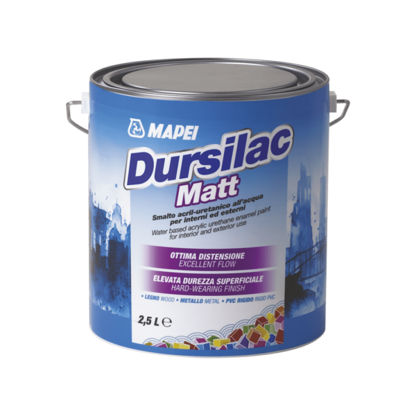 DURSILAC MATT (2,5Lt.) - Smalto acril-uretanico all’acqua per interni ed esterni, aspetto opaco.