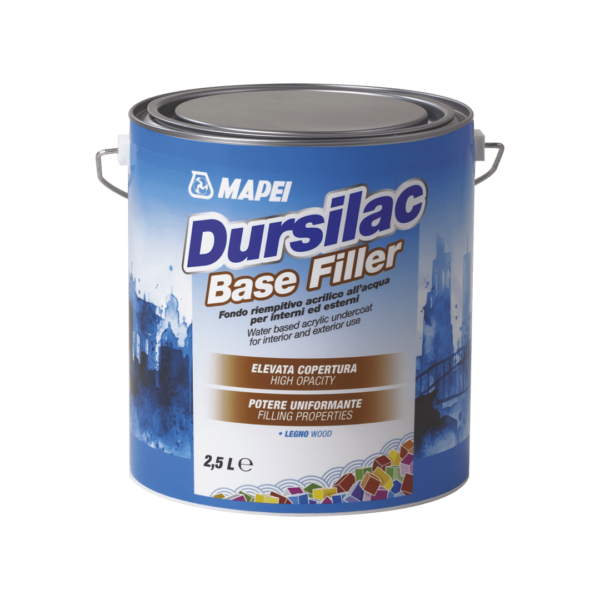 DURSILAC BASE FILLER (2,5Lt) - Fondo riempitivo acrilico all’acqua per interni ed esterni.