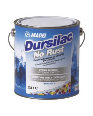 DURSILAC NO RUST - Fondo antiruggine al solvente per esterni, con ottima adesione e protezione dalla corrosione.