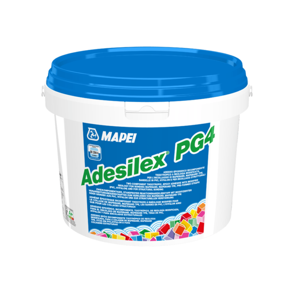 ADESILEX PG4 (2Kg/6Kg/30Kg) - Adesivo epossidico bicomponente tissotropico a reologia modicata per l’incollaggio di Mapeband, Mapeband TPE, bandelle in PVC, Hypalon e per incollaggi strutturali