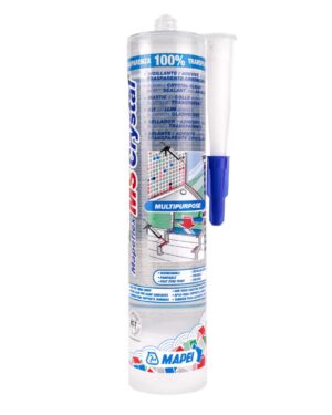 MAPEFLEX MS CRYSTAL (300Ml) - Il sigillante e adesivo elastico ibrido, con trasparenza cristallina, che non teme l’acqua! Per sigillature ed incollaggi quasi invisibili, sia per interni che esterni.