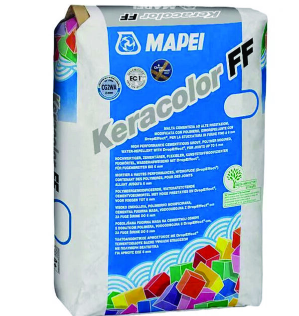 Mapei Keracolor FF sacchi da kg 25-Malta ad alte prestazioni,idrorepellente, stuccatura di fughe fino a 6 mm - per interno e esterno di pavimenti e rivestimenti di ogni tipo