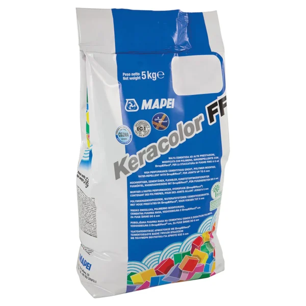 Mapei Keracolor FF sacchi da kg 5-Malta ad alte prestazioni,idrorepellente, stuccatura di fughe fino a 6 mm - per interno e esterno di pavimenti e rivestimenti di ogni tipo