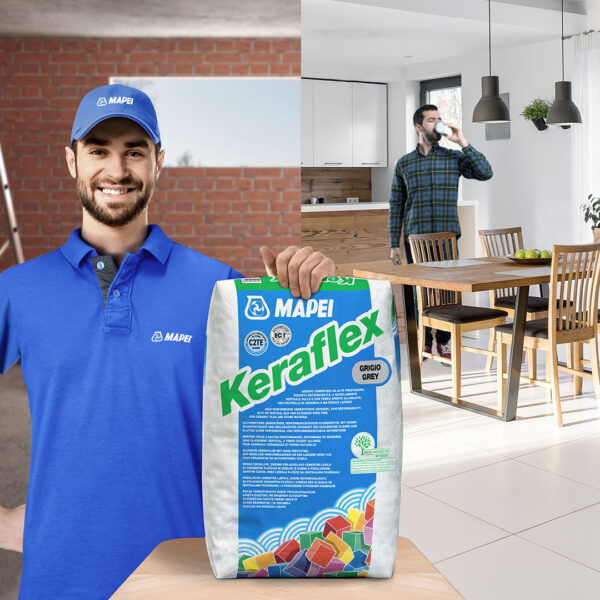 KERAFLEX (5KG) - Adesivo cementizio a scivolamento nullo e tempo aperto allungato. - immagine 3