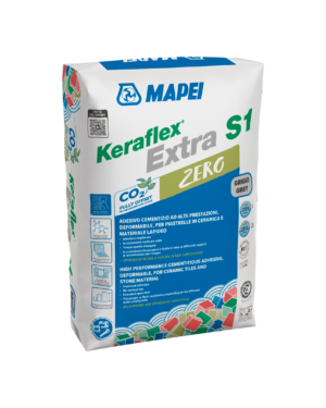 KERAFLEX EXTRA S1 ZERO (25Kg) - Adesivo cementizio grigio e bianco con doppia classificazione grazie alla sua reologia variabile.