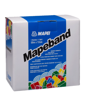 MAPEBAND - Nastro gommato con feltro resistente agli alcali per sistemi impermeabilizzanti cementizi e guaine liquide