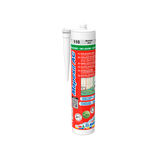 MAPESIL AC (Cartuccia 310Ml) - Il sigillante acetico puro altamente elastico e resistente alla muffa.