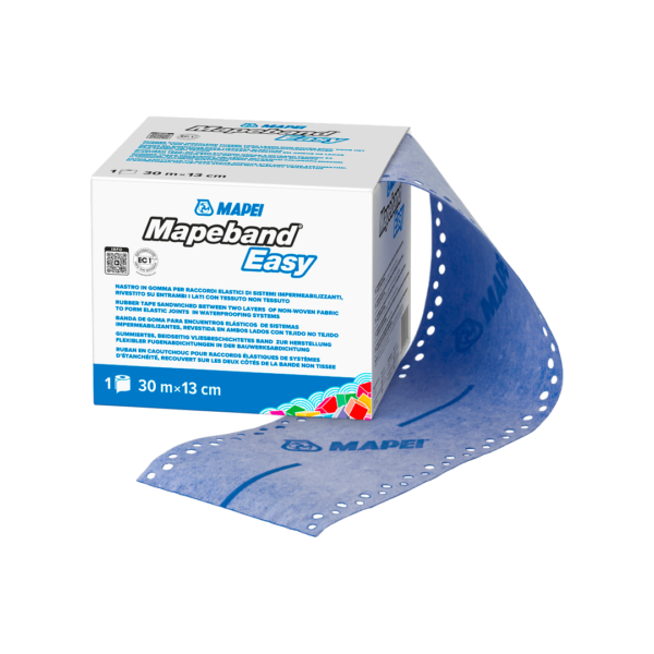 MAPEBAND EASY - Nastro in gomma per raccordi elastici di sistemi impermeabilizzanti, rivestito su entrambi i lati con tessuto non tessuto.