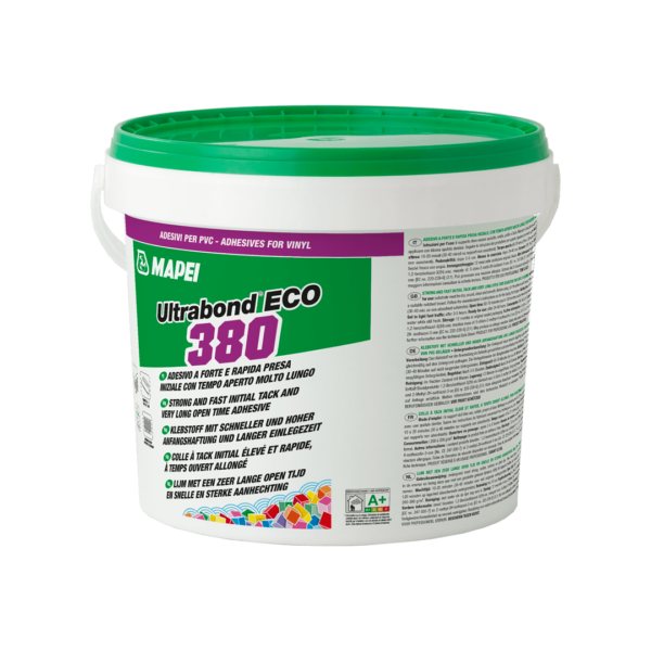 ULTRABOND ECO 380 - Adesivo “pressure sensitive”, a forte e rapida presa iniziale, con tempo aperto molto lungo, per pavimenti e rivestimenti vinilici.