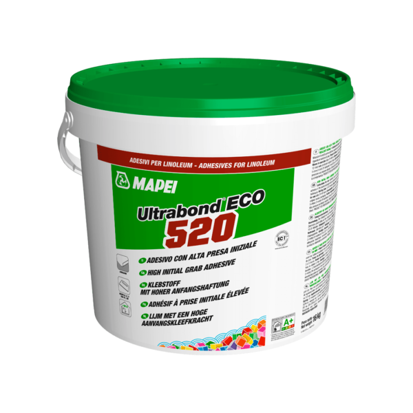 ULTRABOND ECO 520 - Adesivo con alta presa iniziale per la posa di pavimenti in linoleum e rivestimenti resilienti murali.