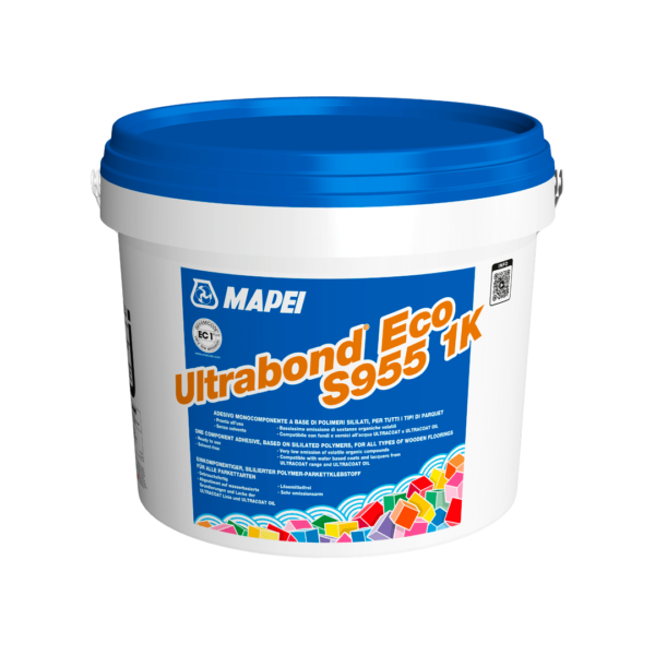 ULTRABOND ECO S955 1K - Adesivo monocomponente a base di polimeri sililati, senza solvente (secondo TRGS 610), per tutti i tipi di parquet, a bassissima emissione di sostanze organiche volatili (EMICODE EC1 Plus)
