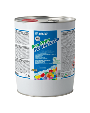 ECO PRIM PU 1K TURBO - Primer poliuretanico monocomponente igroindurente ad asciugamento rapido, esente da solventi, a bassissime emissioni di sostanze organiche volatili (VOC), per il consolidamento e l’impermeabilizzazione di massetti cementizi.