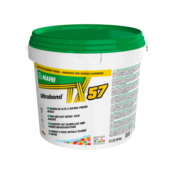 ULTRABOND TX57 - Adesivo ad alta e rapida presa iniziale, per la posa di pavimenti tessili e in linoleum.