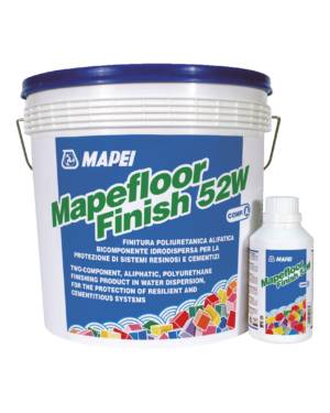 MAPEFLOOR FINISH 52 W (KIT A+B 5,4Kg) - Finitura poliuretanica bicomponente idrodispersa a basso ingiallimento, per trattamenti antipolvere ed antiolio.