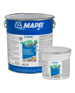 MAPEFLOOR I 320 SL CONCEPT (KIT A+B 16,8Kg) - Rivestimento epossidico autolivellante con effetto granulare colorato, per la realizzazione di pavimentazioni decorative nello spessore di 2mm circa