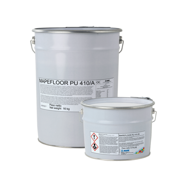 MAPEFLOOR PU 410 (KIT A+B 19,9Kg) - Legante poliuretanico bicomponente autolivellante di colore neutro, fillerizzato, flessibile.