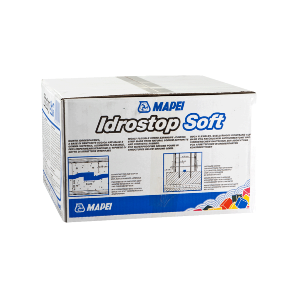 IDROSTOP SOFT (1 ROTOLO 5Mt) - Giunto bentonitico idroespansivo, altamente flessibile, per l’impermeabilizzazione di giunti da costruzione e riprese di getto.