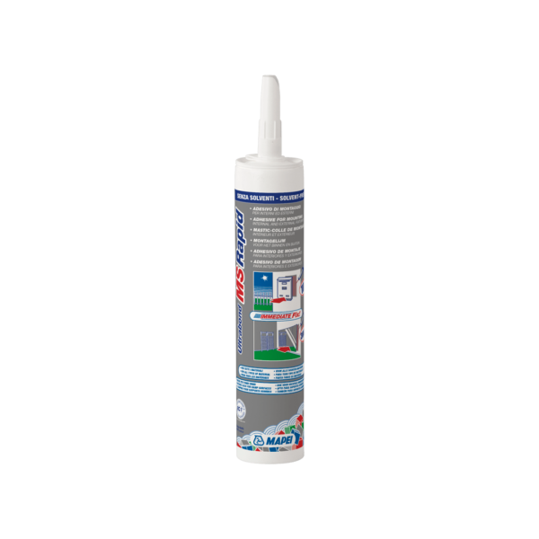 ULTRABOND MS RAPID (290Ml) - adesivo di montaggio deformabile, ad elevata presa iniziale e rapido indurimento per il montaggio e la costruzione di manufatti edili e industriali senza fissaggi meccanici.