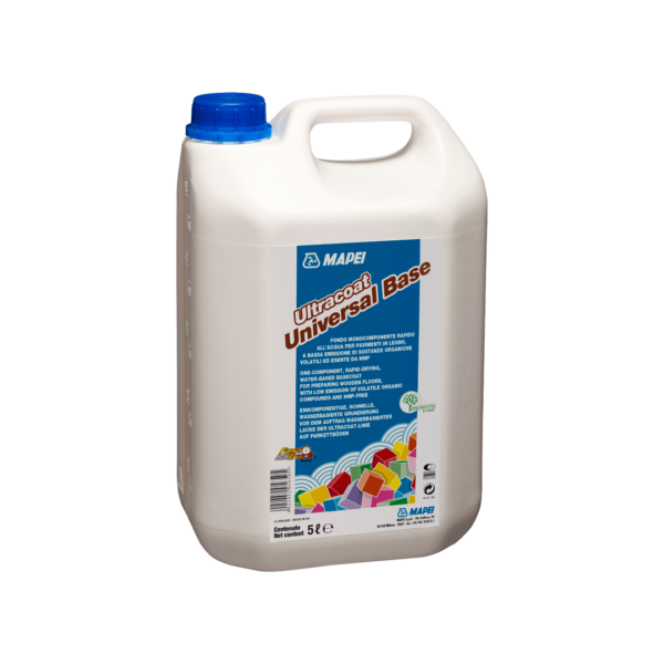 ULTRACOAT UNIVERSAL BASE (5Lt) - Fondo monocomponente rapido all’acqua, a bassa emissione di sostanze organiche volatili ed esente da NMP, per pavimenti in legno.