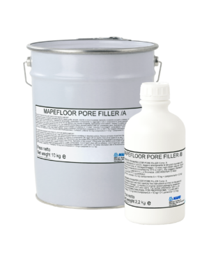MAPEFLOOR PORE FILLER (KIT A+B 12,20Kg) - Adesivo e rasante turapori a base di resina poliuretanica bicomponente, flessibile, per i sistemi MAPEFLOOR COMFORT SYSTEM AL/X e MAPEFLOOR COMFORT SYSTEM AR/X.