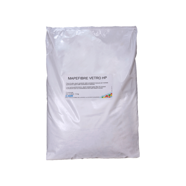 MAPEFIBRE GLASS HP (18Kg) - Fibra di vetro alcali resistente per il rinforzo di malte cementizie e resinose.