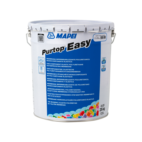 PURTOP EASY (BIANCO) - Resina impermeabile poliuretanica colorate per balconi, terrazzi e coperture.