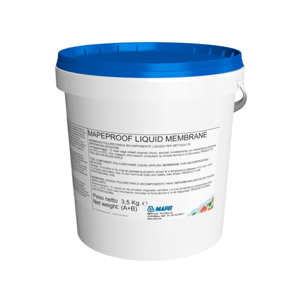MAPEPROOF LIQUID MEMBRANE (3,5Kg) - Membrana liquida poliuretanica, (versione tissotropica) studiata per eseguire dettagli di impermeabilizzazione, sigillature, riparazione