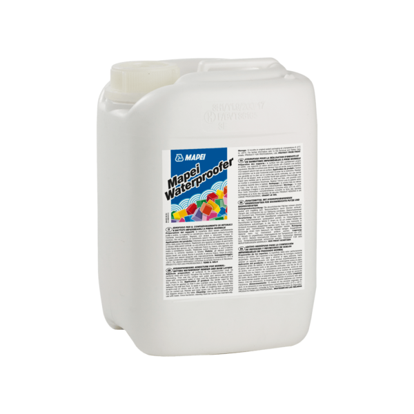 MAPEI WATERPROOFER (5Kg) - Idrofugo per il confezionamento di intonaci e battuti impermeabili a presa normale.