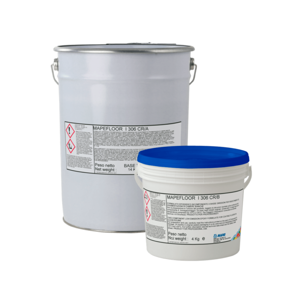 MAPEFLOOR I 306 CR (KIT A+B 20Kg) - Formulato epossidico bicomponente a basse emissioni per rivestimenti autolivellanti di pavimentazioni di camere bianche.