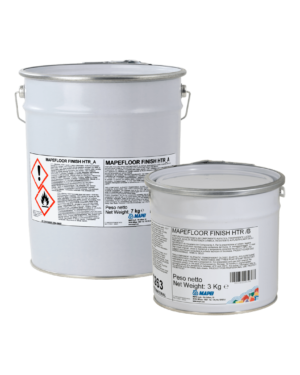 MAPEFLOOR FINISH HTR (KIT A+B 10Kg) - Finitura poliuretanica bicomponente alifatica trasparente lucida, elastica, ad alta resistenza chimica, resistente ai plastificanti degli pneumatici