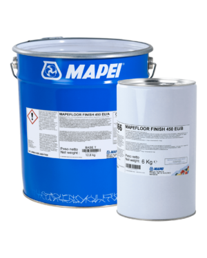 MAPEFLOOR FINISH 450 EU (KIT A+B 20Kg) - Finitura poliuretanica bicomponente alifatica colorata, elastica, resistente all’usura e ai raggi ultravioletti