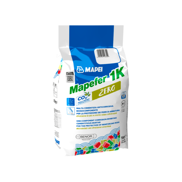 MAPEFER 1K ZERO (5Kg) - Malta cementizia anticorrosiva monocomponente per la protezione dei ferri di armatura, a emissioni di CO2 compensate per l’intero ciclo di vita