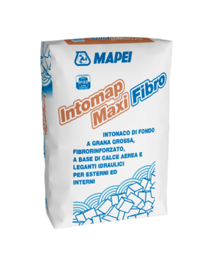 INTOMAP MAXI FIBRO (25Kg) - Intonaco di fondo a grana grossa, fibrorinforzato, a base di calce aerea e leganti idraulici per esterni ed interni.