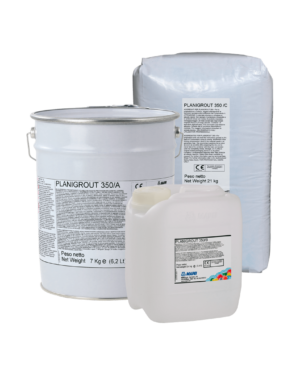 PLANIGROUT 350 (KIT A+B+C 94,4Kg) - Malta epossidica tricomponente colabile ad elevate prestazioni meccaniche, a rapido indurimento, per il fissaggio ed il riempimento strutturale fino a 50 cm di spessore
