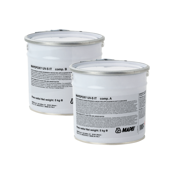 MAPEPOXY UV-S IT (KIT A+B 10Kg) - Stucco adesivo a base epossidica anche per applicazioni in getti subacquei