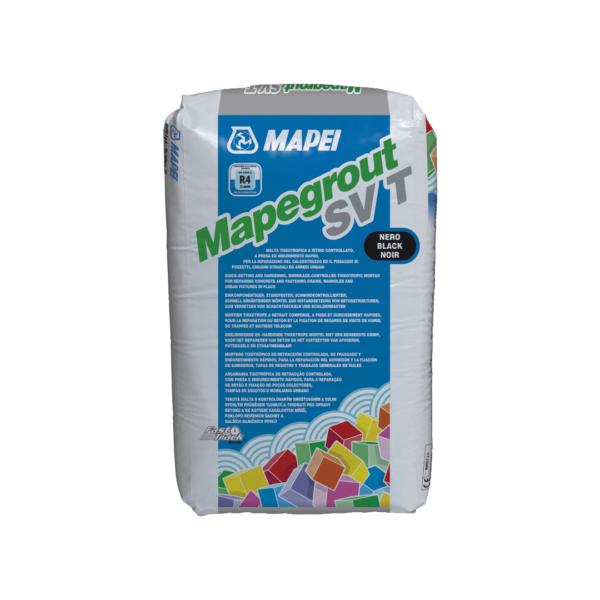 MAPEGROUT SV T (25Kg) - Malta tissotropica a ritiro compensato, a presa ed indurimento rapidi, per la riparazione del calcestruzzo ed il fissaggio di pozzetti, chiusini stradali ed arredi urbani.