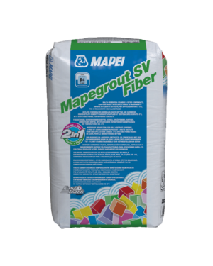 MAPEGROUT SV FIBER (25Kg) - Malta cementizia colabile a ritiro compensato, fibrorinforzata con fibre in acciaio, a presa e indurimento rapidi, con elevatissime prestazioni meccaniche ed elevata duttilità, applicabile fino a -5°C, per il ripristino del calcestruzzo