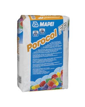 POROCOL FF (25Kg) - Malta monocomponente fine e bianca a base cementizia, per la posa e la successiva rasatura in spessore fino a 10 mm di blocchi in calcestruzzo cellulare.