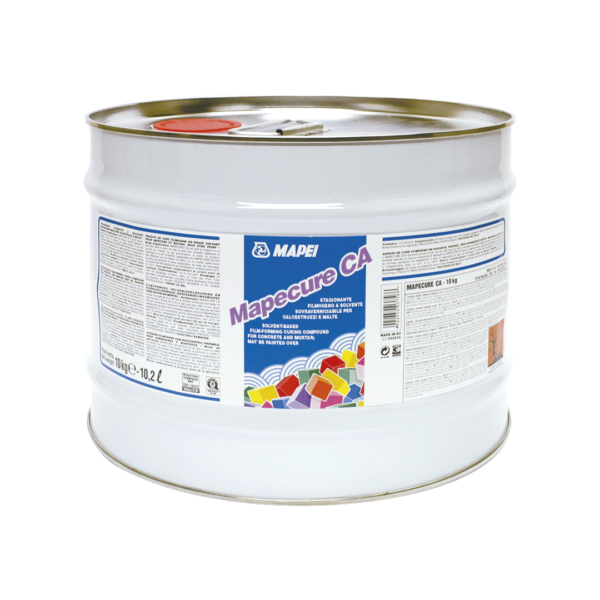 MAPECURE CA (10Kg) - Stagionante filmogeno a solvente, sovraverniciabile, di colore chiaro a base acrilica, per malte e calcestruzzi.