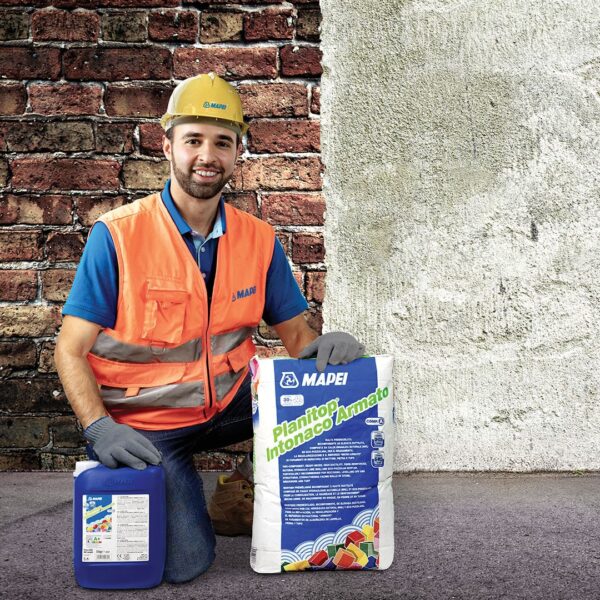 PLANITOP INTONACO ARMATO (KIT A+B 30Kg) - malta a microarmatura diffusa, totalmente esente da cemento, per il rinforzo strutturale delle murature esistenti senza l’ausilio di reti. - immagine 2