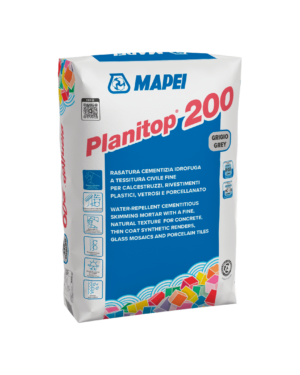 PLANITOP 200 (25Kg) - Rasatura cementizia idrofuga a tessitura civile fine per calcestruzzi, rivestimenti plastici, vetrosi e porcellanato.