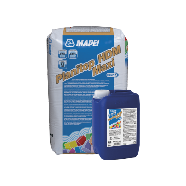 PLANITOP HDM MAXI (KIT A+B 31,25Kg) - Malta cementizia premiscelata bicomponente, a base di leganti a reattività pozzolanica, fibrorinforzata ad elevata duttilità, per il rinforzo strutturale “armato” da impiegarsi in abbinamento alle reti della gamma MAPEGRID e per la regolarizzazione di supporti in calcestruzzo e muratura.