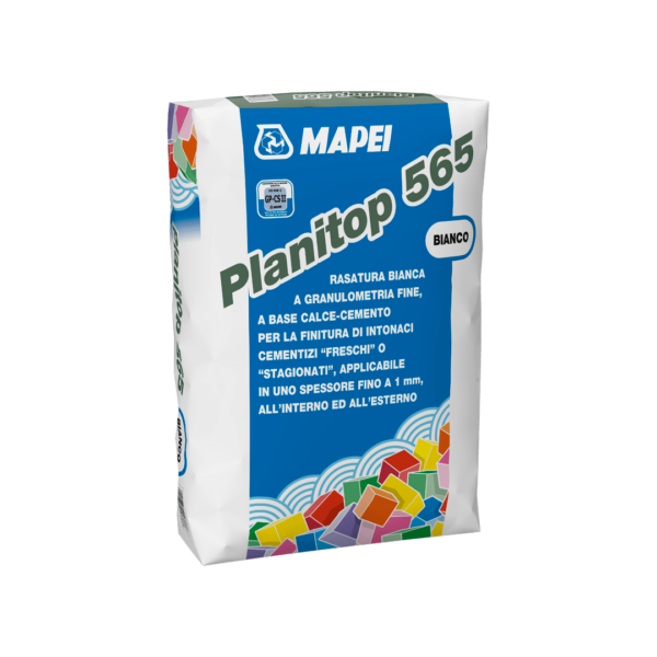 PLANITOP 565 (BIANCO 20Kg) - Rasatura bianca a granulometria fine, a base calce-cemento per la finitura di intonaci cementizi “freschi” o “stagionati”, applicabile in uno spessore fino a 1 mm, all’interno ed all’esterno.