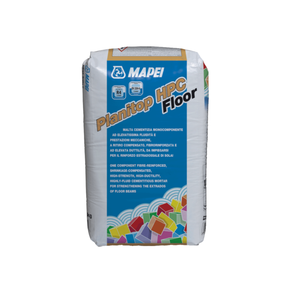 PLANITOP HPC FLOOR (25Kg) - Malta cementizia monocomponente a elevata fluidità ed elevatissime prestazioni meccaniche a ritiro compensato fibrorinforzata con fibre in acciaio .