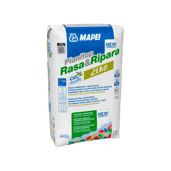 PLANITOP RASA & RIPARA ZERO (PALLETS (50*25)1250Kg) - Ideale per il ripristino non strutturale e la rasatura di superfici in calcestruzzo, orizzontali e verticali, interne ed esterne anche in contatto permanente con acqua.