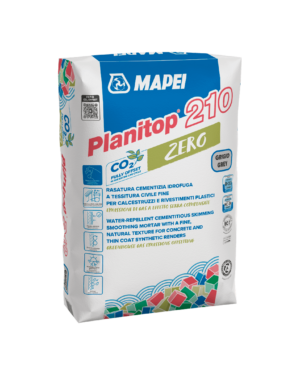 PLANITOP 210 ZERO (25Kg) - Rasatura cementizia idrofuga a tessitura civile fine per calcestruzzi e rivestimenti plastici, a emissioni di CO2 compensate per l’intero ciclo di vita