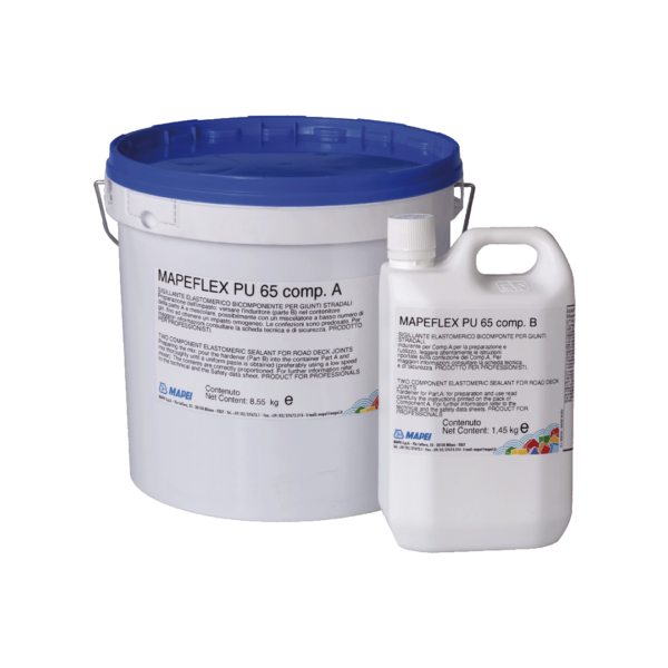 MAPEFLEX PU 65 (KIT A+B 10Kg) - Sigillante bicomponente poliuretanico colabile per giunti stradali a filo di pavimentazione.